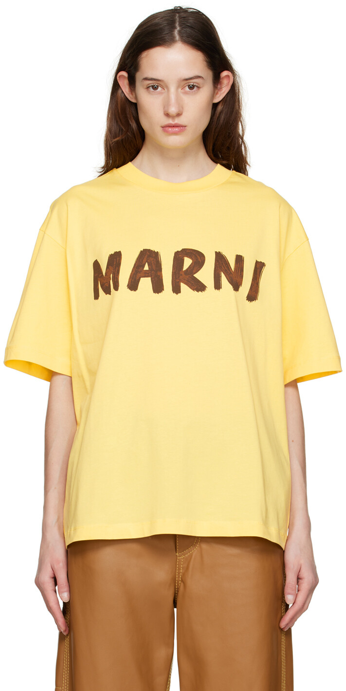 

Желтая футболка с принтом Marni