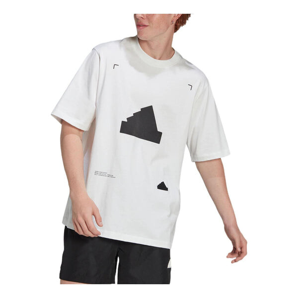 

Футболка Adidas New Oversized Tee Logo Loose Pullover Round Neck Short Sleeve White T-Shirt, Белый