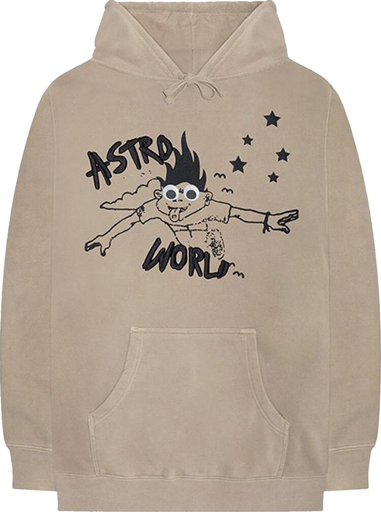 Худи Cactus Jack by Travis Scott Astroworld Look Mom I Can Fly Hoodie 'Tan', загар new look mom i can fly letter logo print hoodie travis scott hoodies mens cactus jack sweatshirts men women hip hop sweatshirt