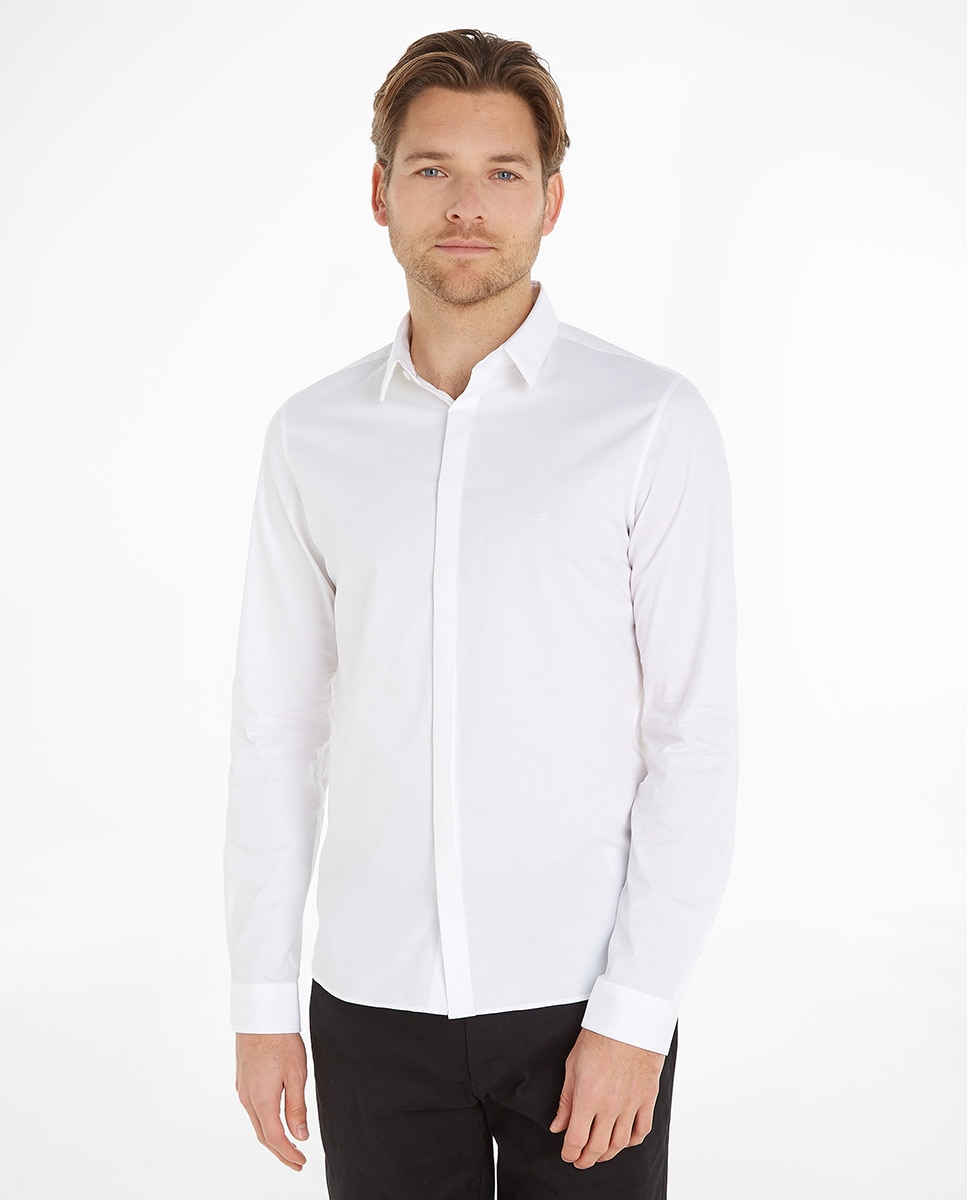 Мужская рубашка узкого кроя Calvin Klein, белый