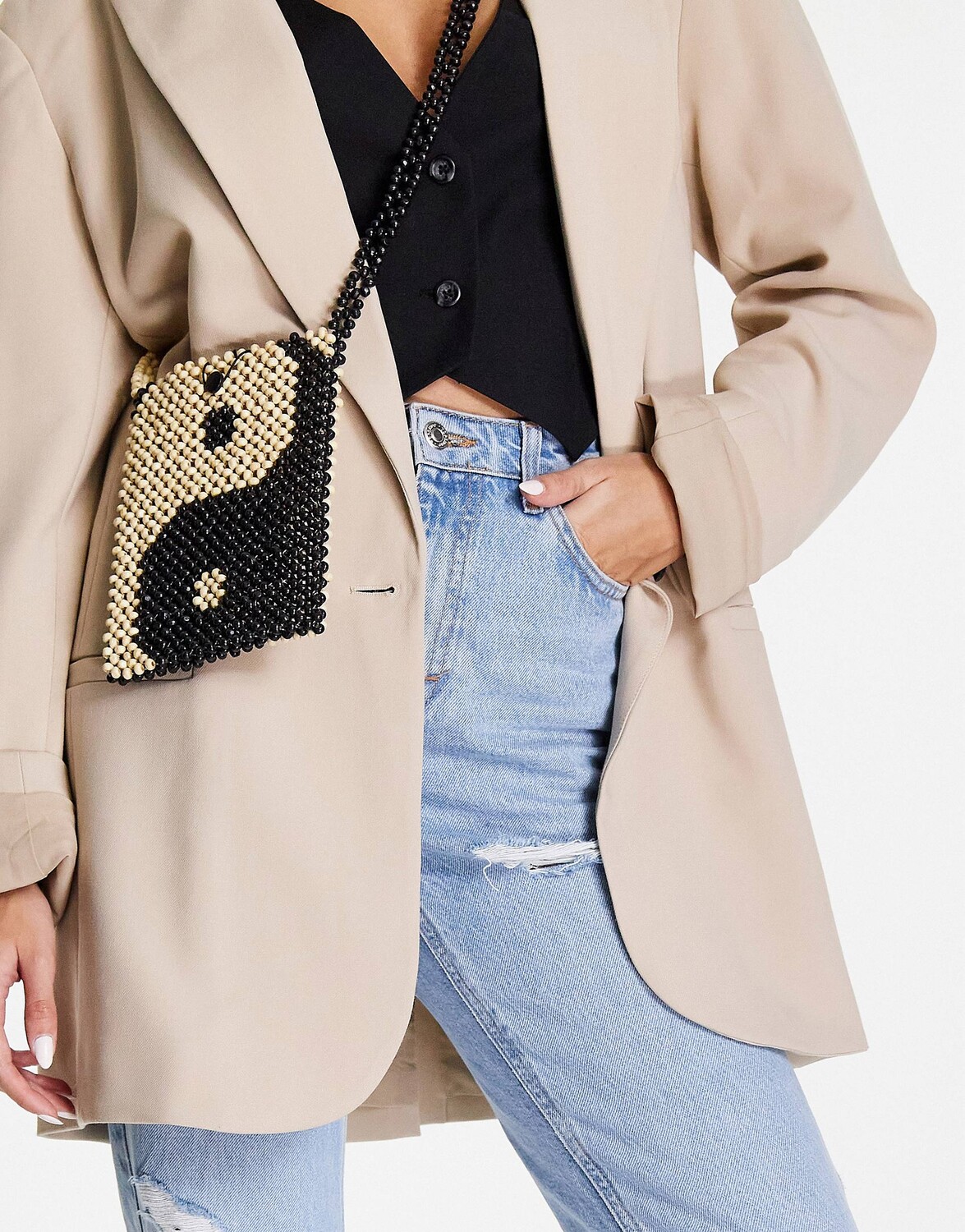 

сумка через плечо Topshop ying yang с бисером