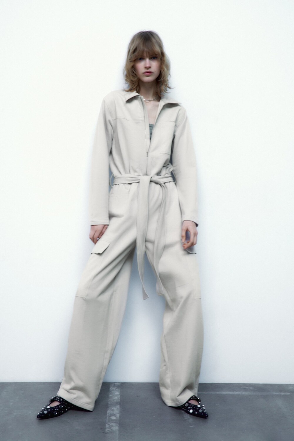 

Комбинезон рабочий с карманами ZARA, серый