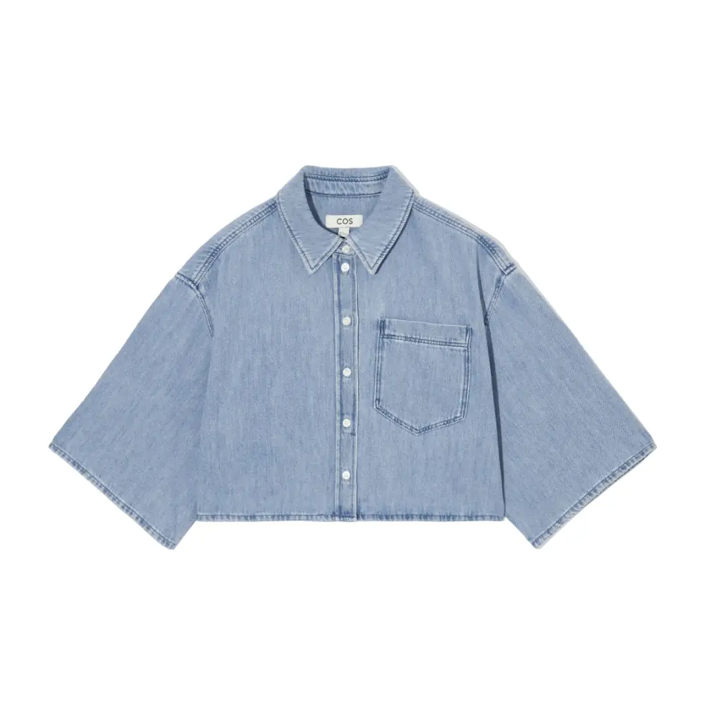 

Рубашка COS Cropped Denim, голубой