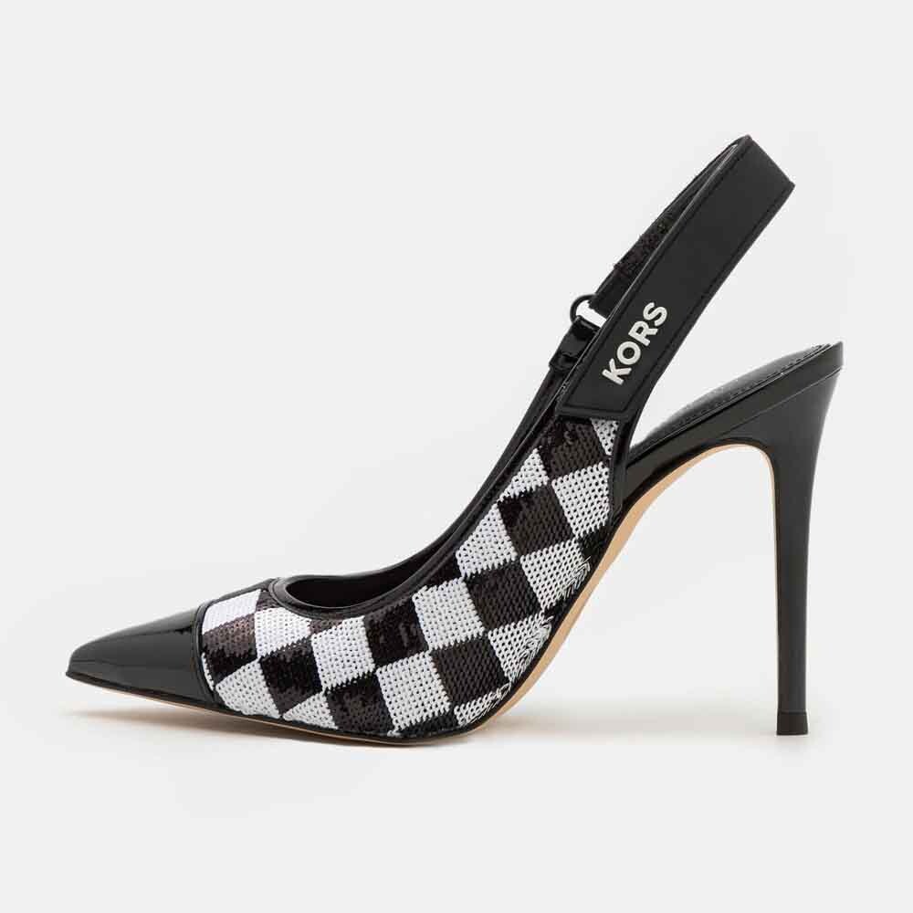 

Мюли Michael Kors Kourtney Toe Cap Sling Classic Heels, черный/белый
