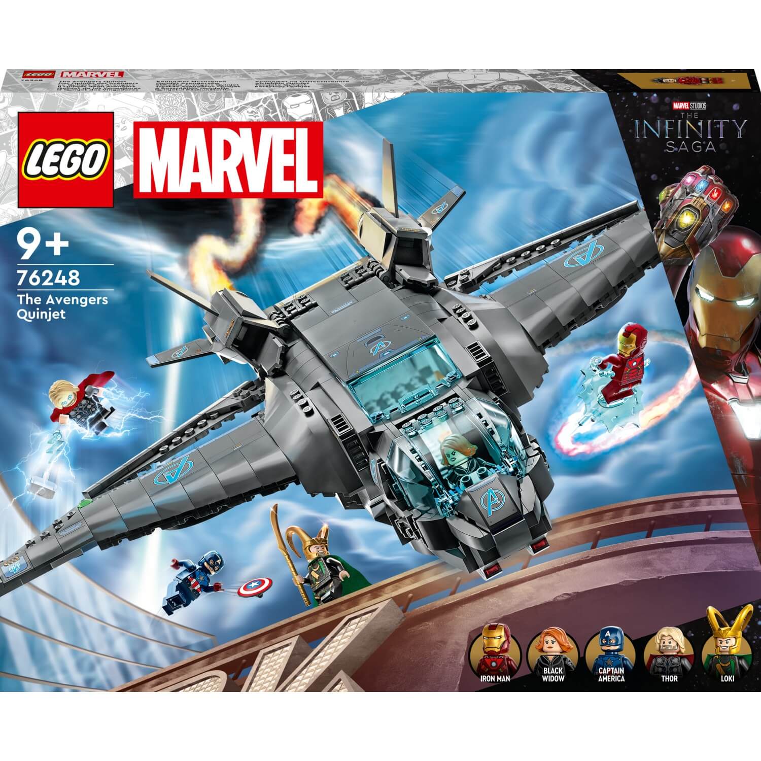 цена Конструктор LEGO Marvel Квинджет Мстителей 76248, 795 деталей