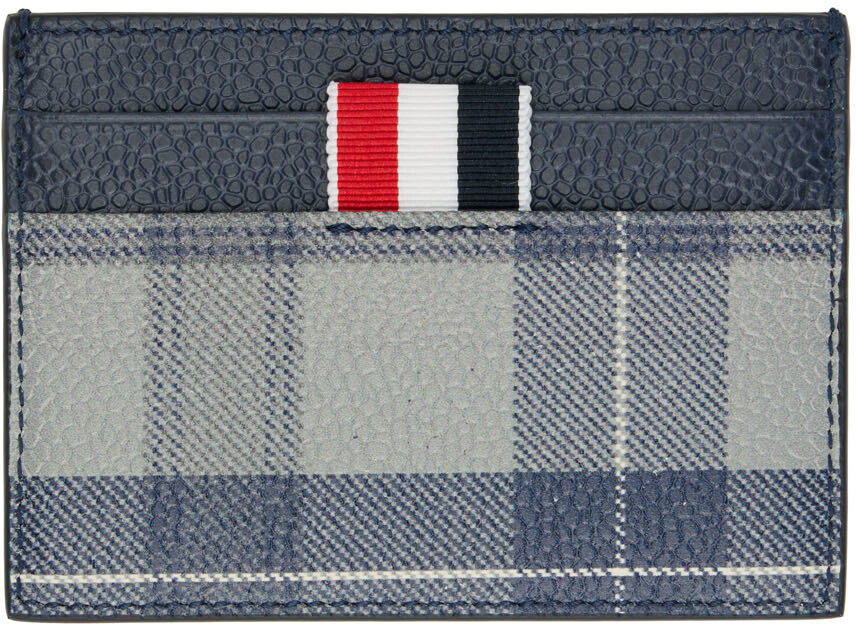 

Визитница в серый тартан Thom Browne