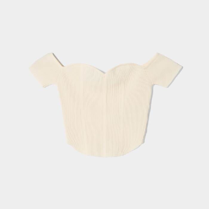 

Топ Bershka Shoulder Corset, бежевый
