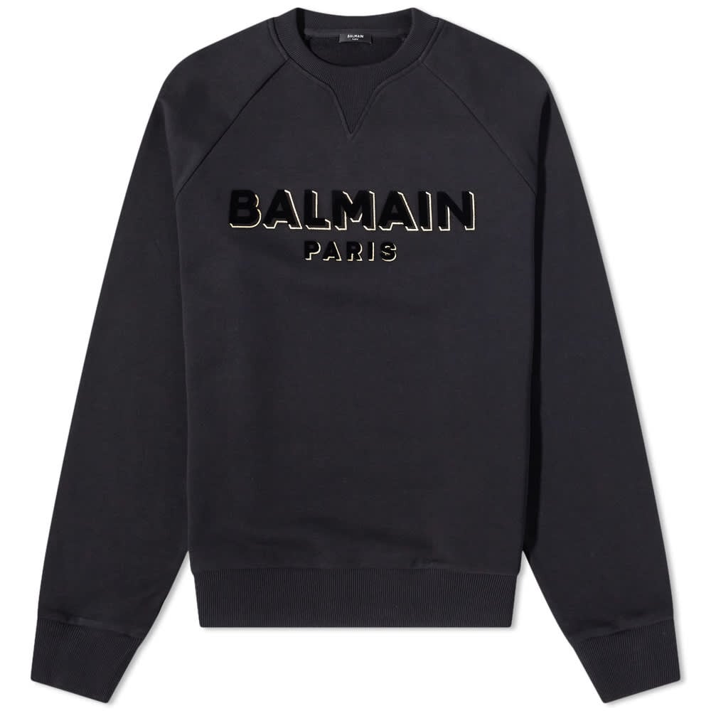 

Толстовка Balmain Paris Flock Foil Crew Sweat