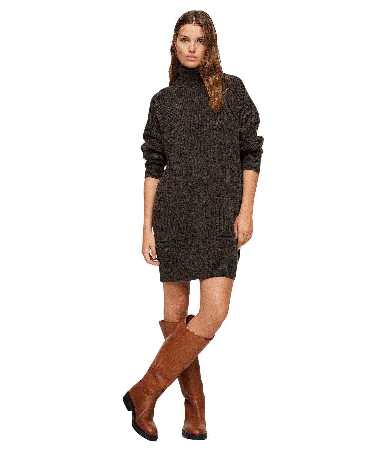 

Платье MANGO, Maura Turtleneck Patch Pocket Sweaterdress