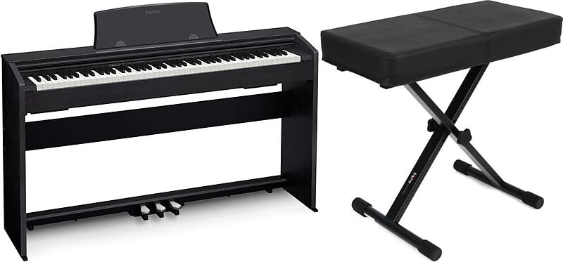 

Casio Privia PX-770 — комплект с черной отделкой и каркасами Gator GFW-KEY-BNCH-1 Standard Black Keyboard Bench Gator Frameworks + Casio GFW-KEY-BNCH-1=1 PX770BK=1