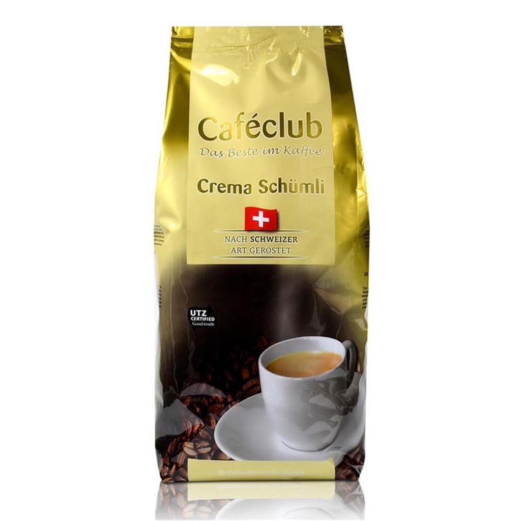 

Кофе Cafeclub Supercreme Schweizer Schümli в зернах 1 кг для полностью автоматических кофемашин