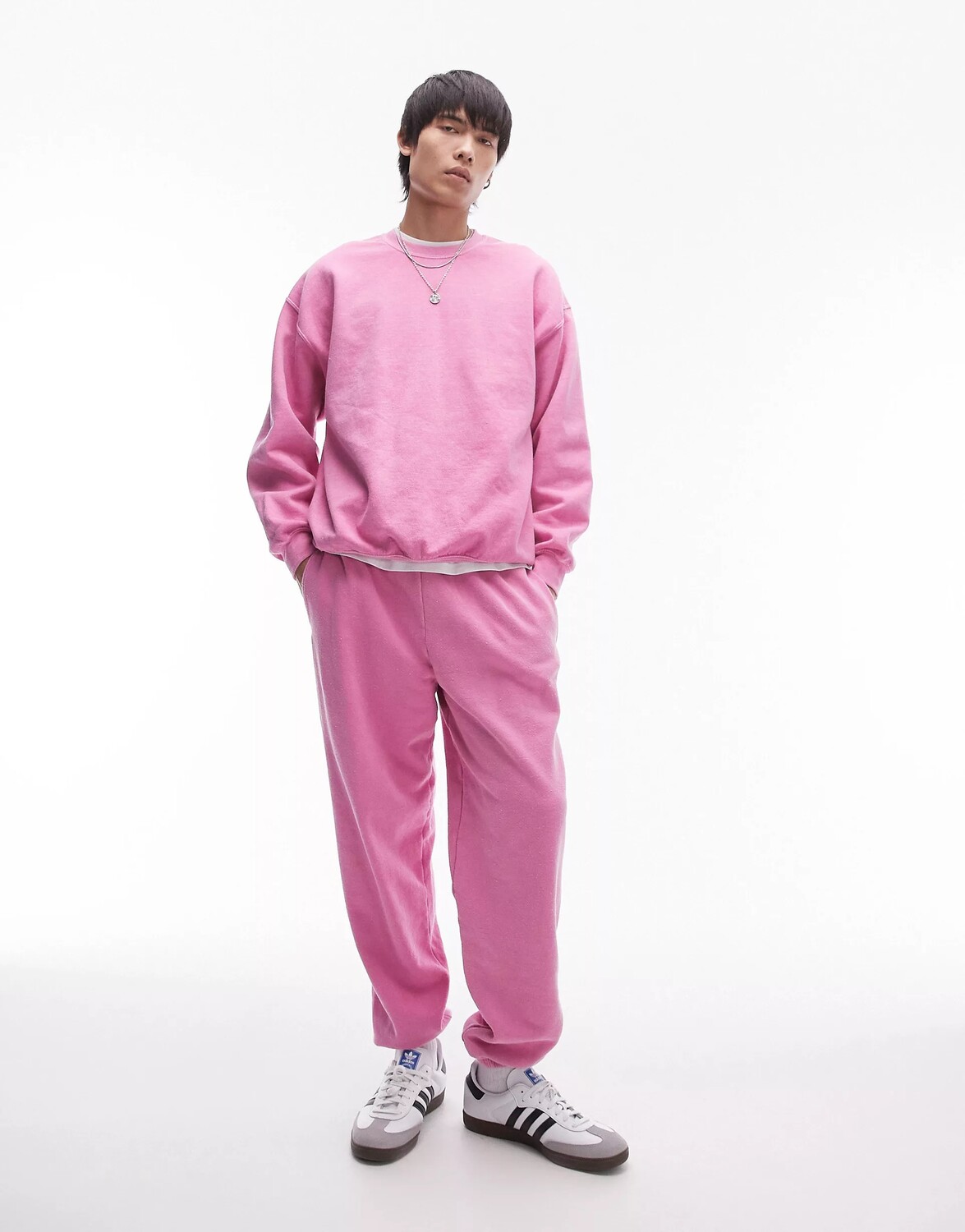 

Брюки-джогеры Topman Vintage Wash Oversized, розовый
