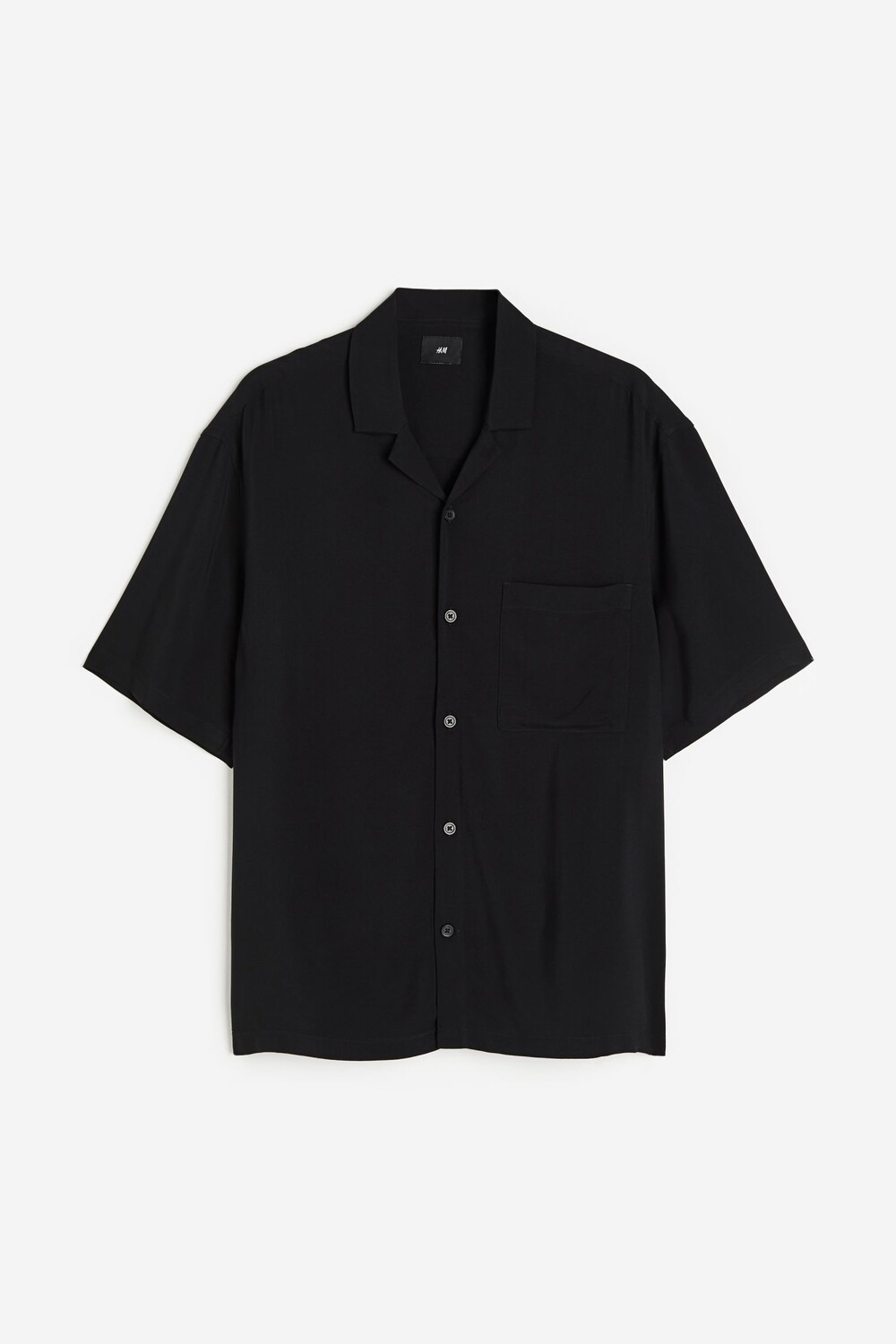 

Рубашка H&M Relaxed Fit Resort Shirt, черный