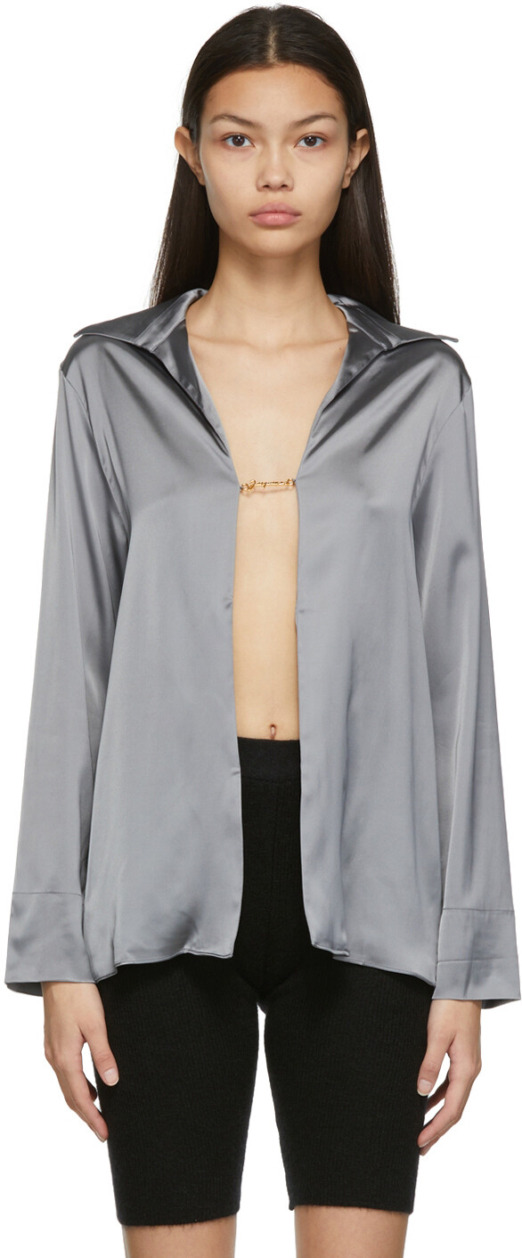 

Серая рубашка 'La Chemise Notte' Jacquemus