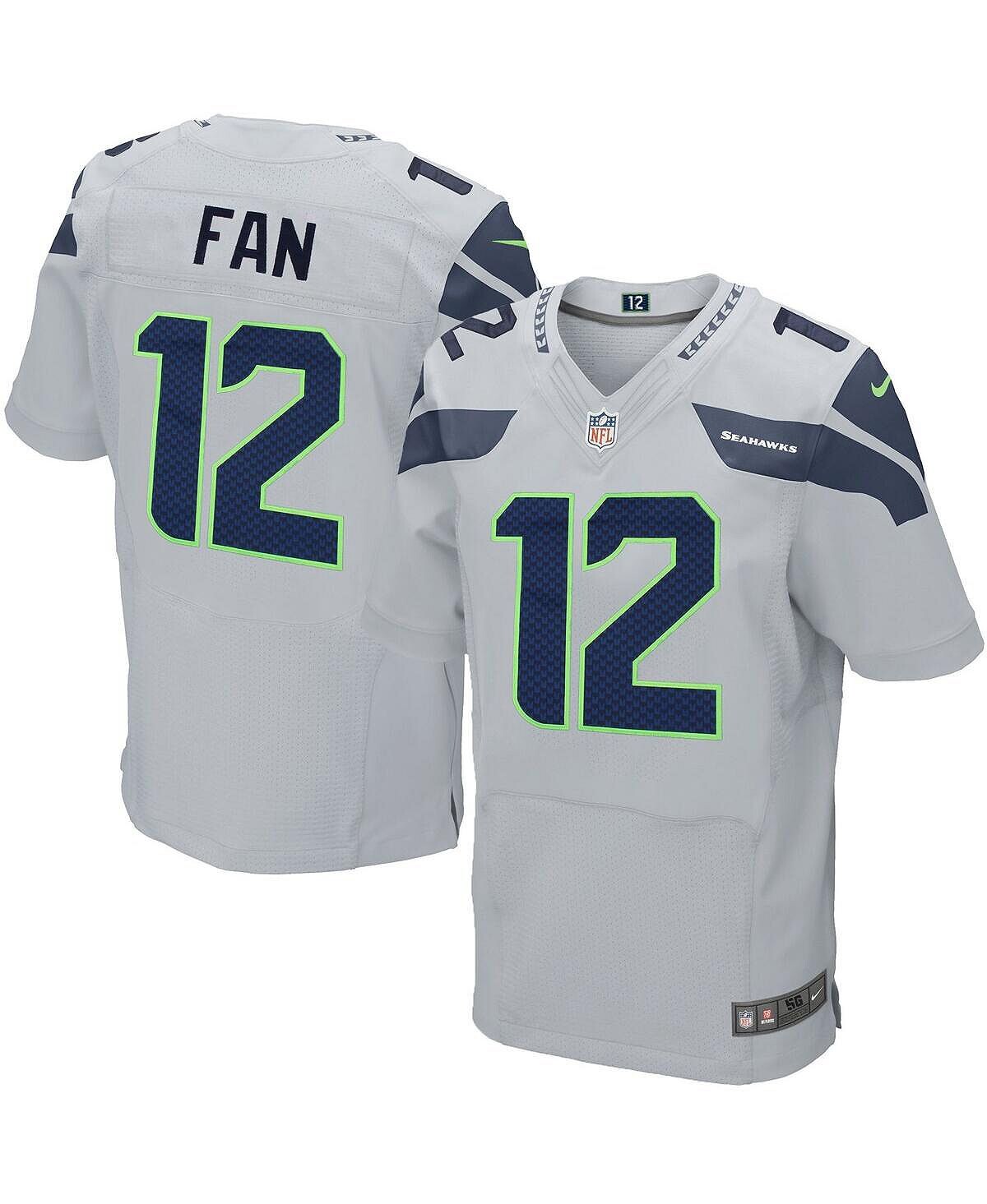

Мужская футболка seattle seahawks 12s grey elite Nike, серый