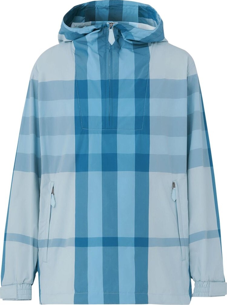 

Куртка Burberry Packaway Check Nylon Hooded Jacket 'Sky Blue', синий