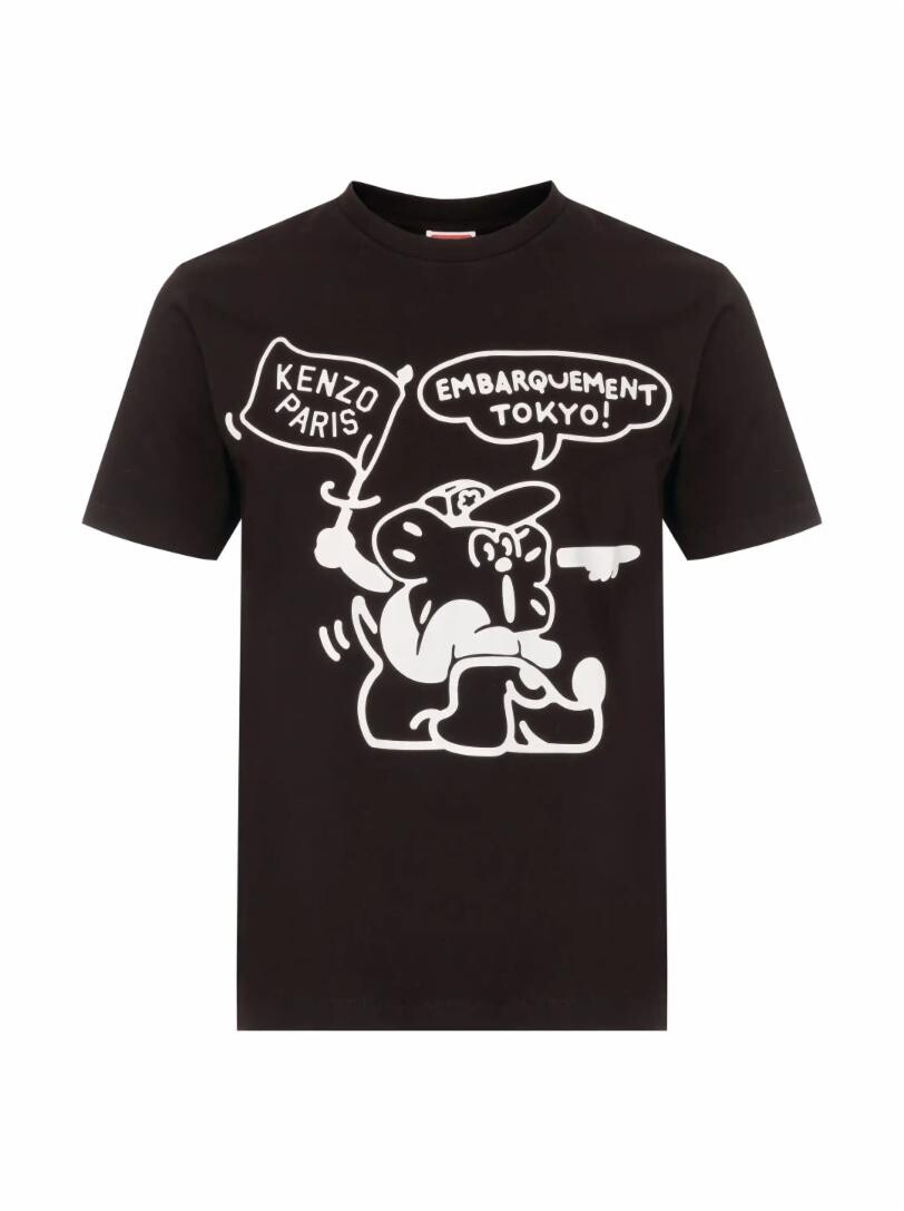 

Хлопковая футболка с принтом Kenzo