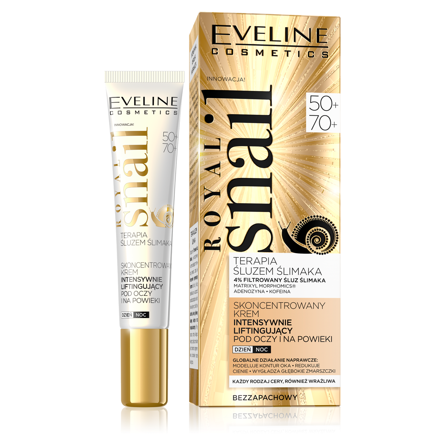 Eveline Cosmetics Royal Snail концентрированный интенсивный лифтинг-крем для кожи вокруг глаз и век 50+/70+, 20 мл