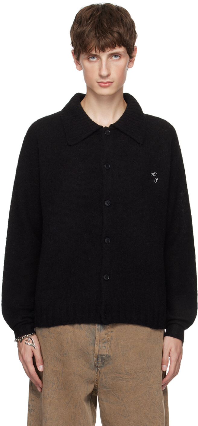 

Черный кардиган с раздвинутым воротником Acne Studios