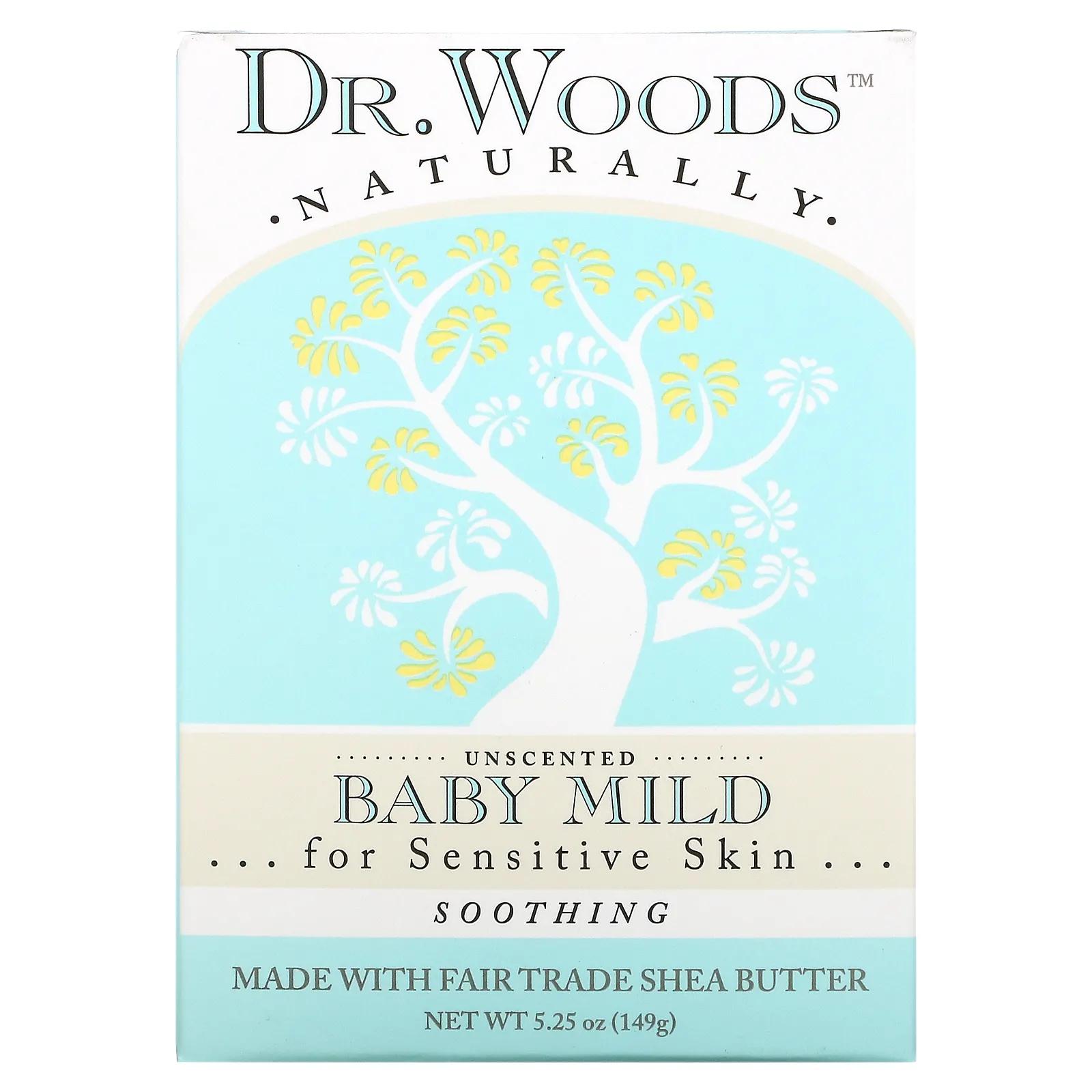 Dr. Woods Детское мягкое кастильское мыло без отдушек 5,25 унций (149 г) dr woods сырое черное мыло для тела 149 г 5 25 унции