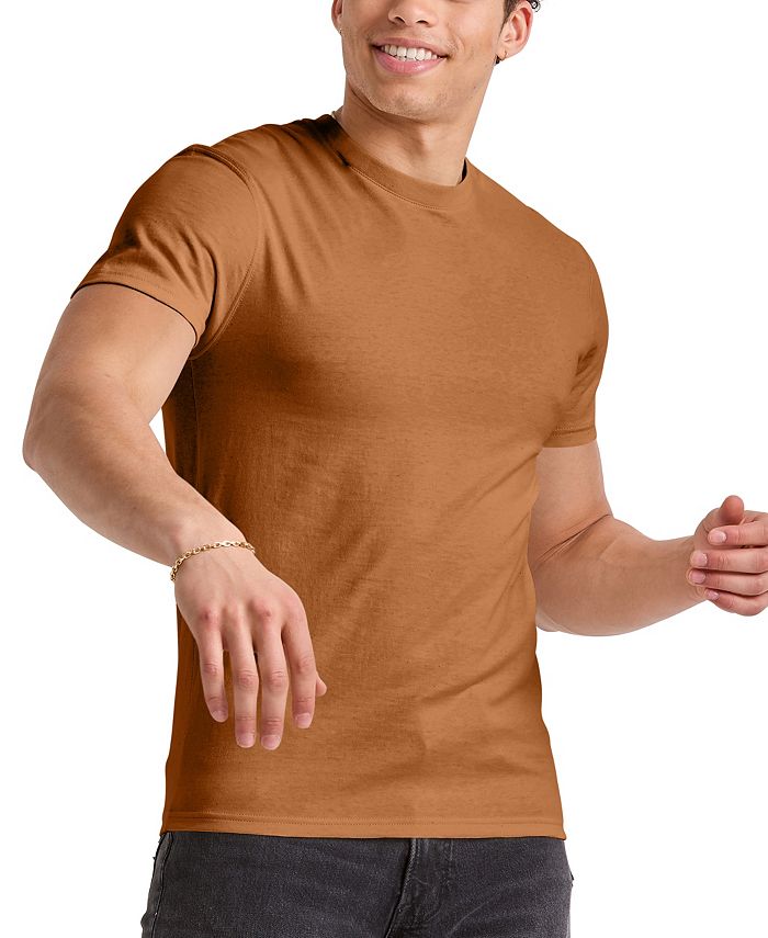 Мужская хлопковая футболка Originals с коротким рукавом Hanes, цвет Light Brown Liquorice мужская хлопковая футболка originals с коротким рукавом hanes цвет equilibrium green