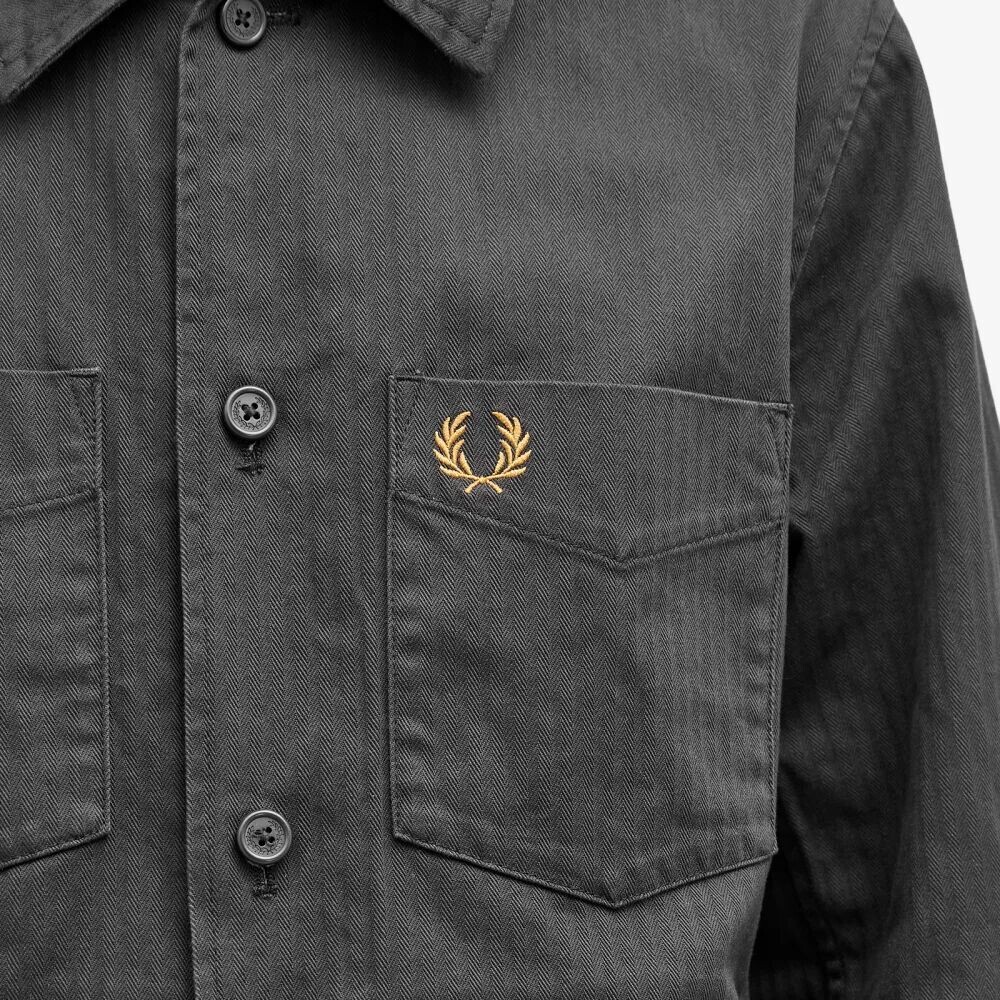

Fred Perry Рубашка с узором «елочка», серый