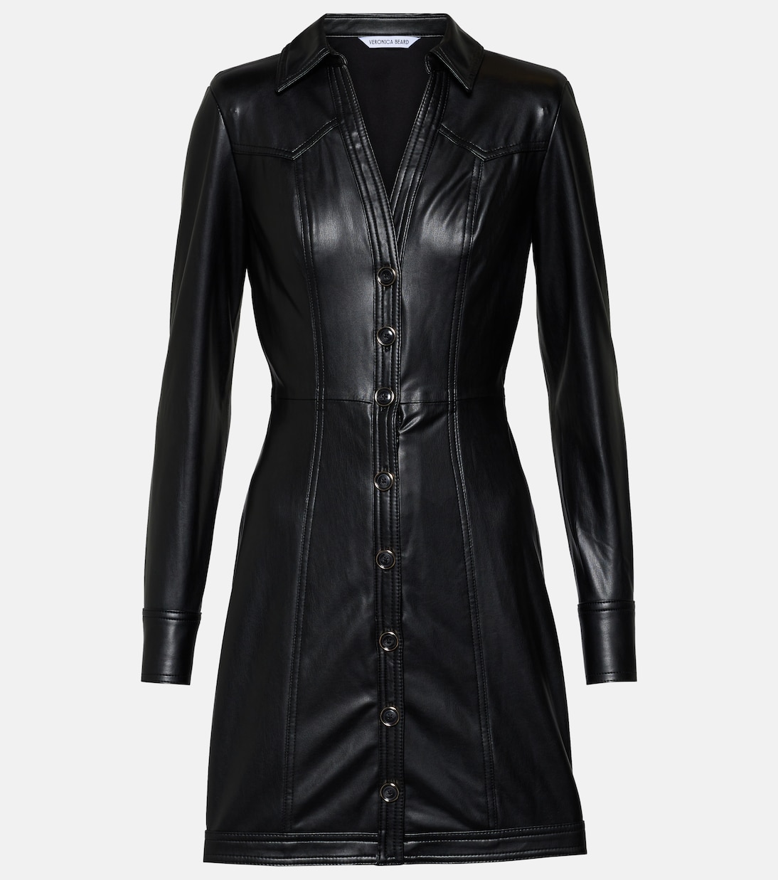 цена Платье-рубашка garrett из искусственной кожи Veronica Beard, черный