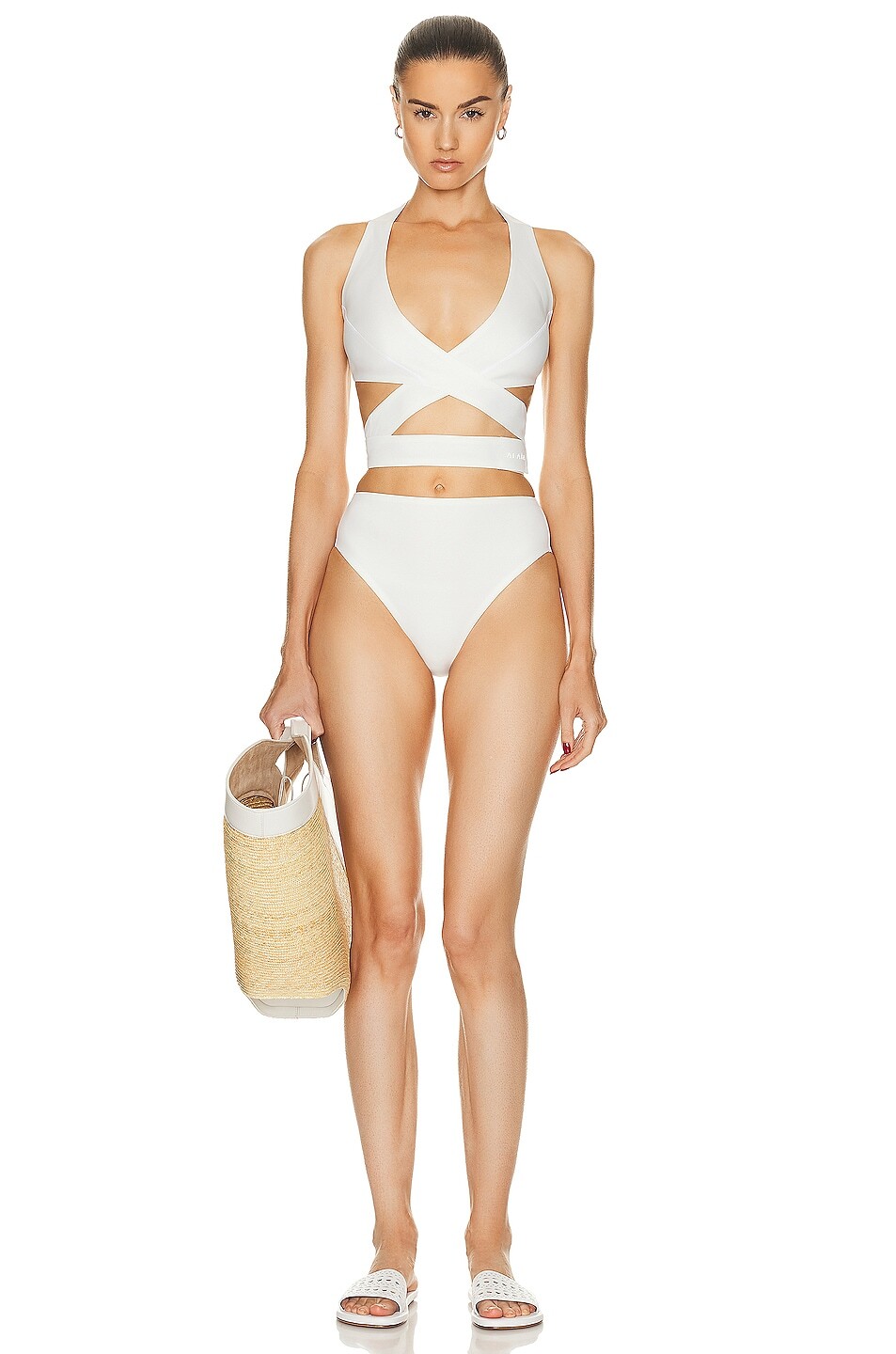 

Комплект бикини Alaïa Criss Cross, цвет Blanc