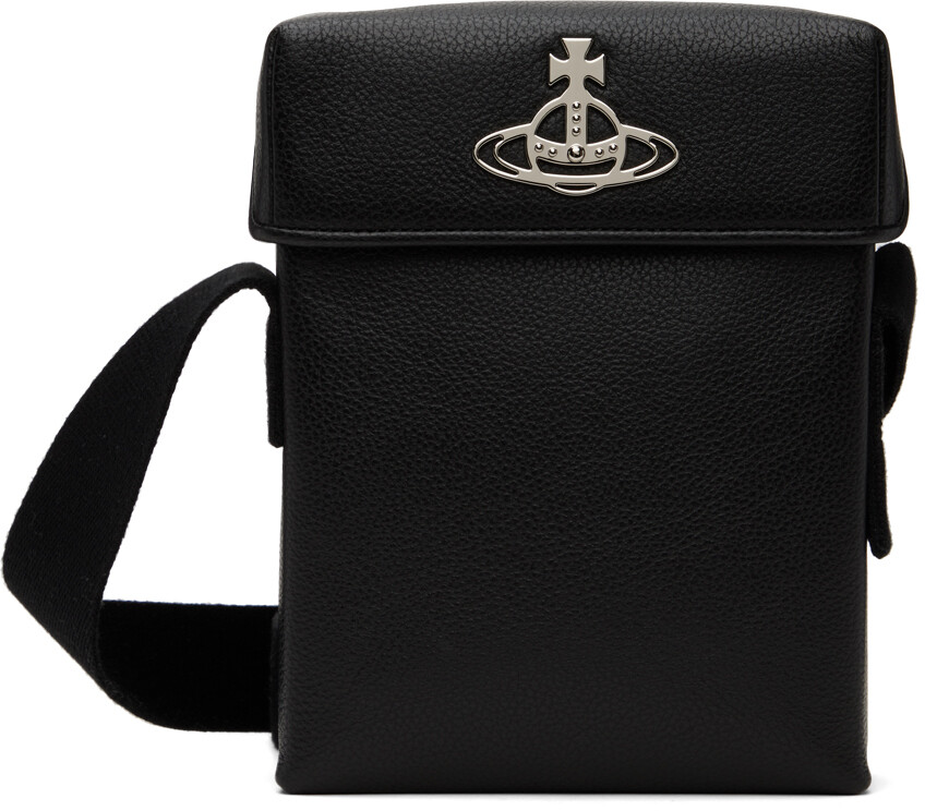 

Черная сумка почтальона с логотипом Vivienne Westwood