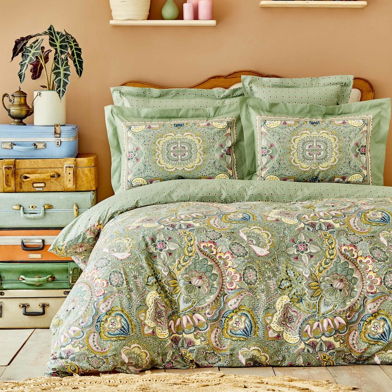 

Зеленый Комплект постельного белья Karaca Home Manas Green