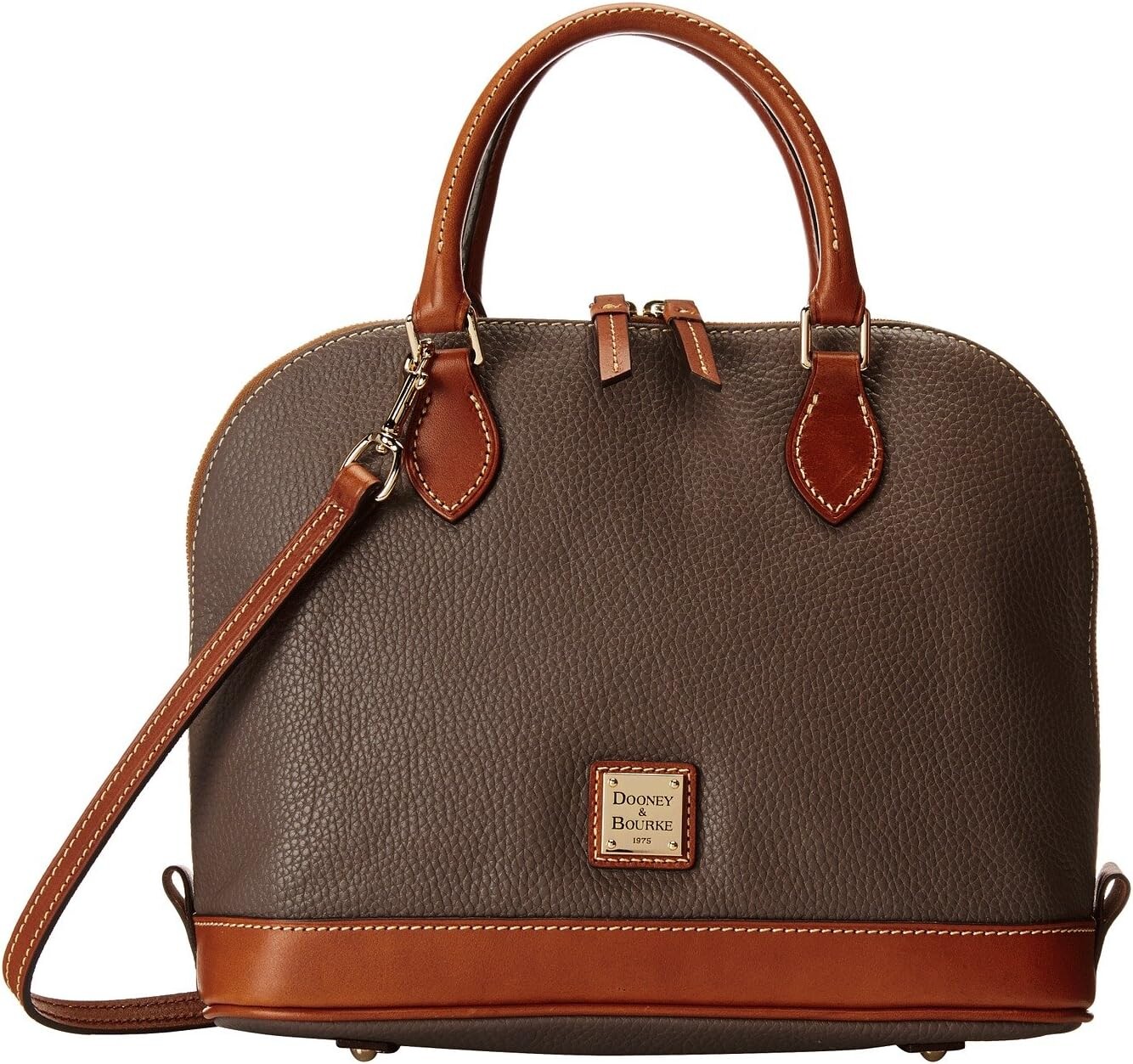 

Сумка Pebble на молнии Dooney & Bourke, цвет Elephant w/ Tan Trim