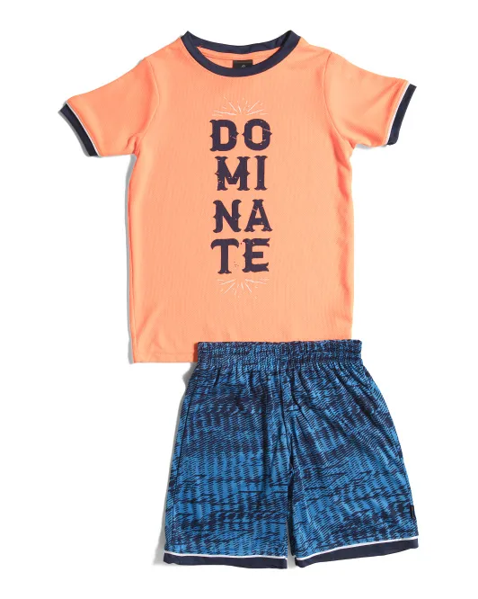 

Комплект из 2 рубашек и шорт Little Boy Dominate из 2 предметов Spalding, цвет Orange