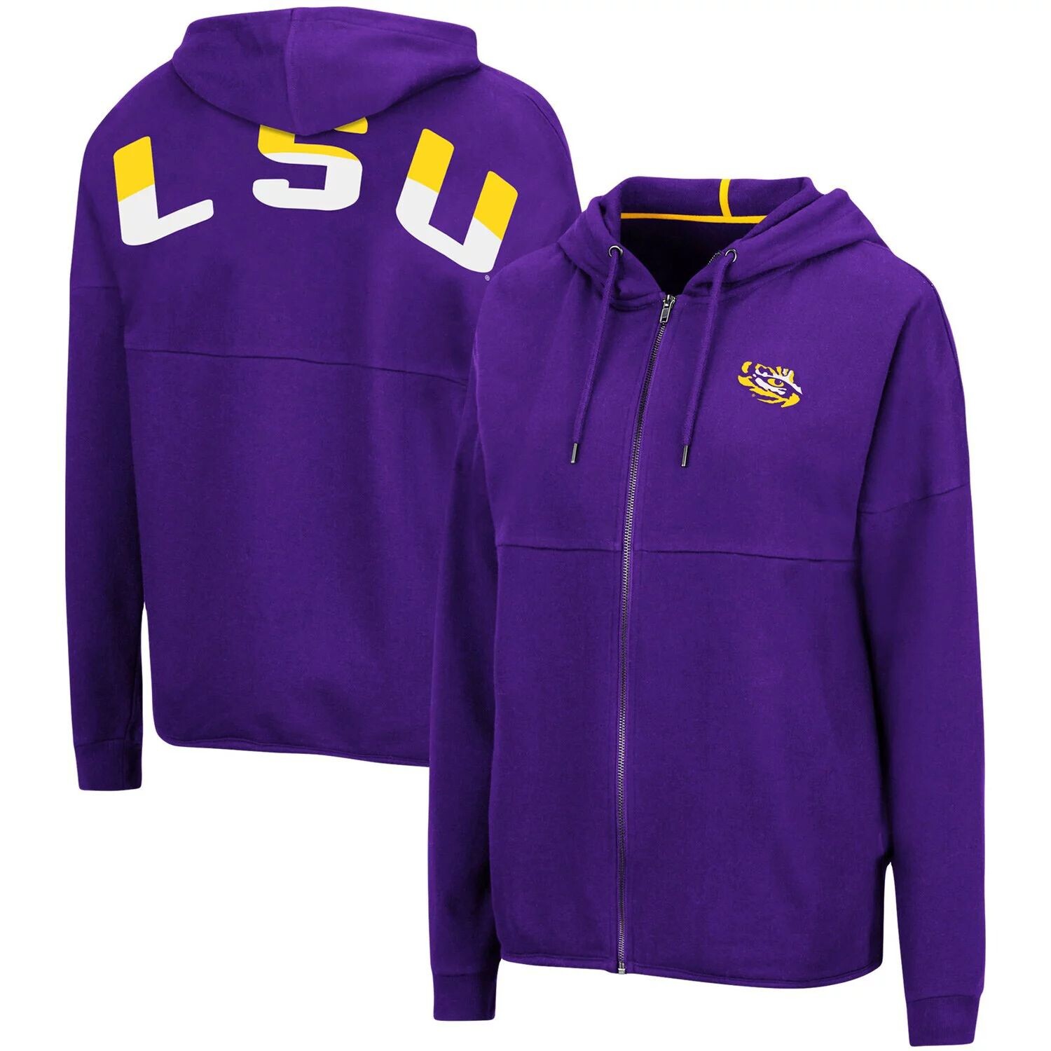 

Женская толстовка с молнией во всю длину Colosseum Purple LSU Tigers 2-Hit Colosseum