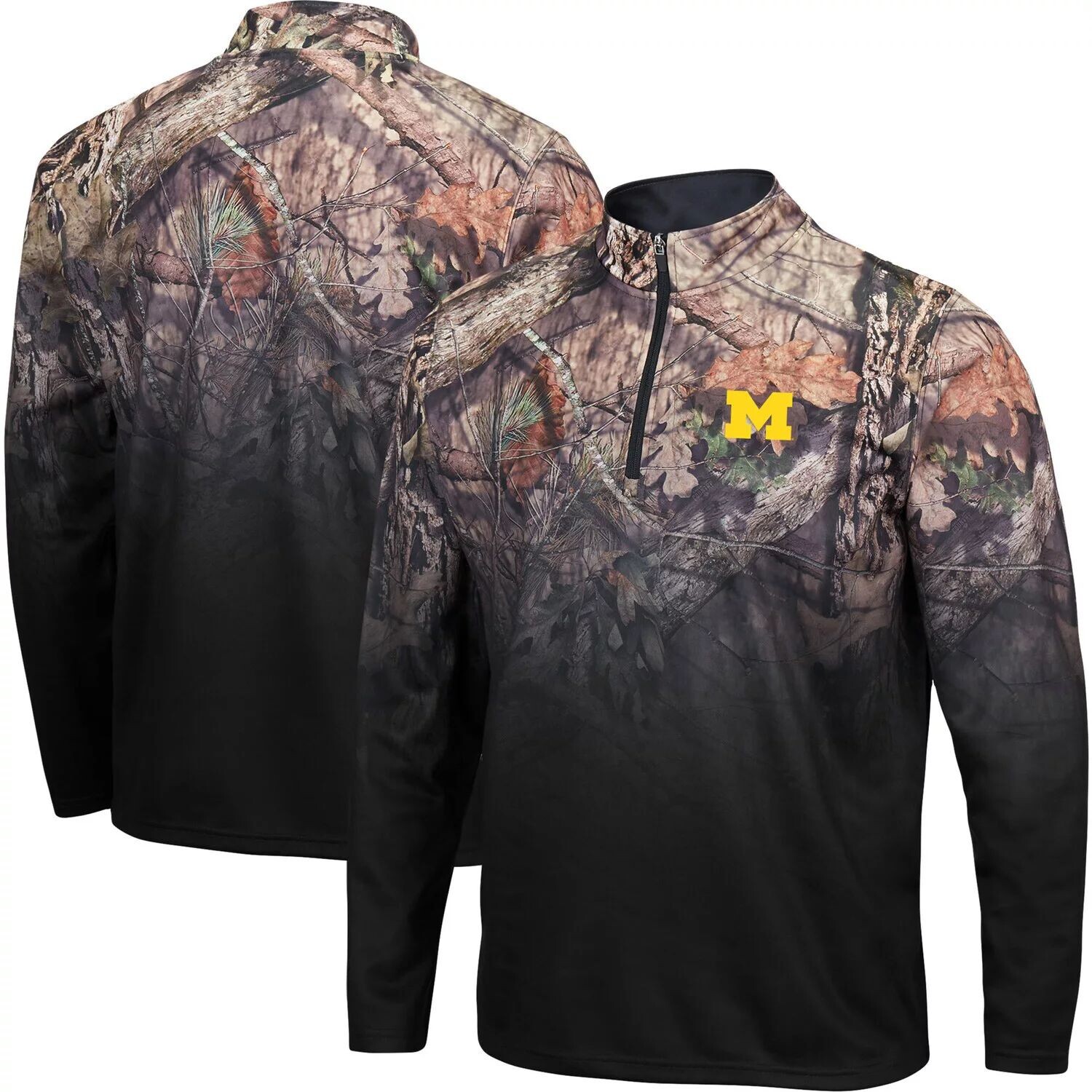 

Мужская черная куртка на молнии Michigan Wolverines Mossy Oak Fleet II Colosseum