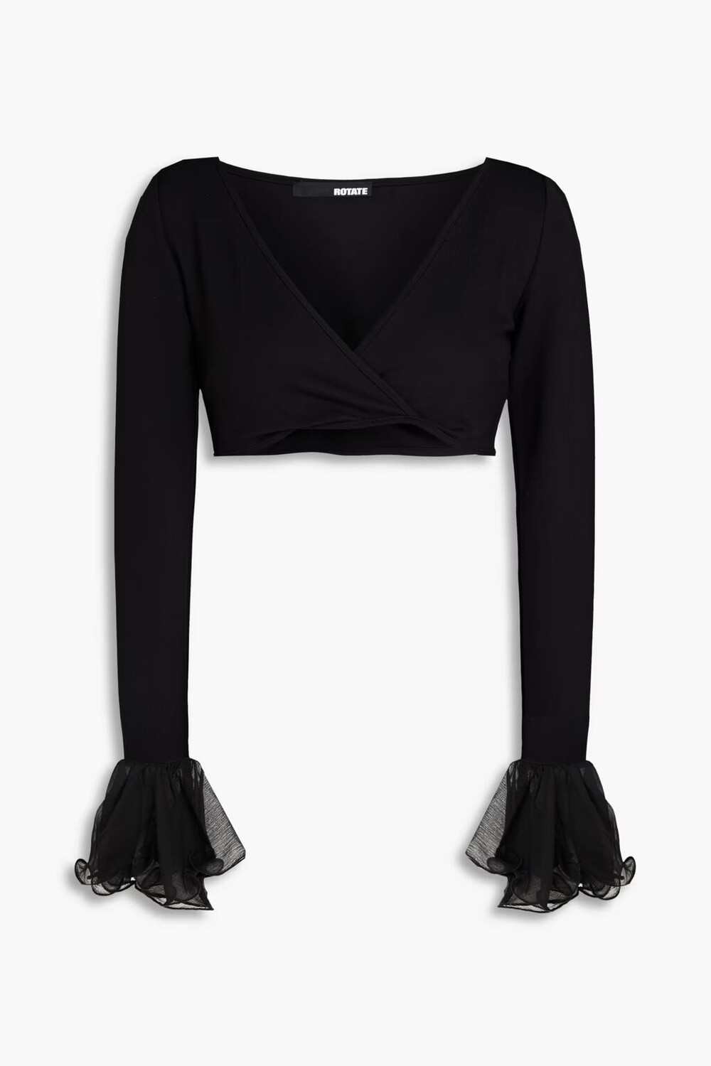 

Укороченный трикотажный топ Sabrina с оборками Rotate Birger Christensen, черный