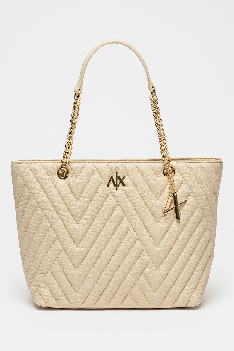 

Стеганая сумка-шоппер из экокожи Armani Exchange, бежевый