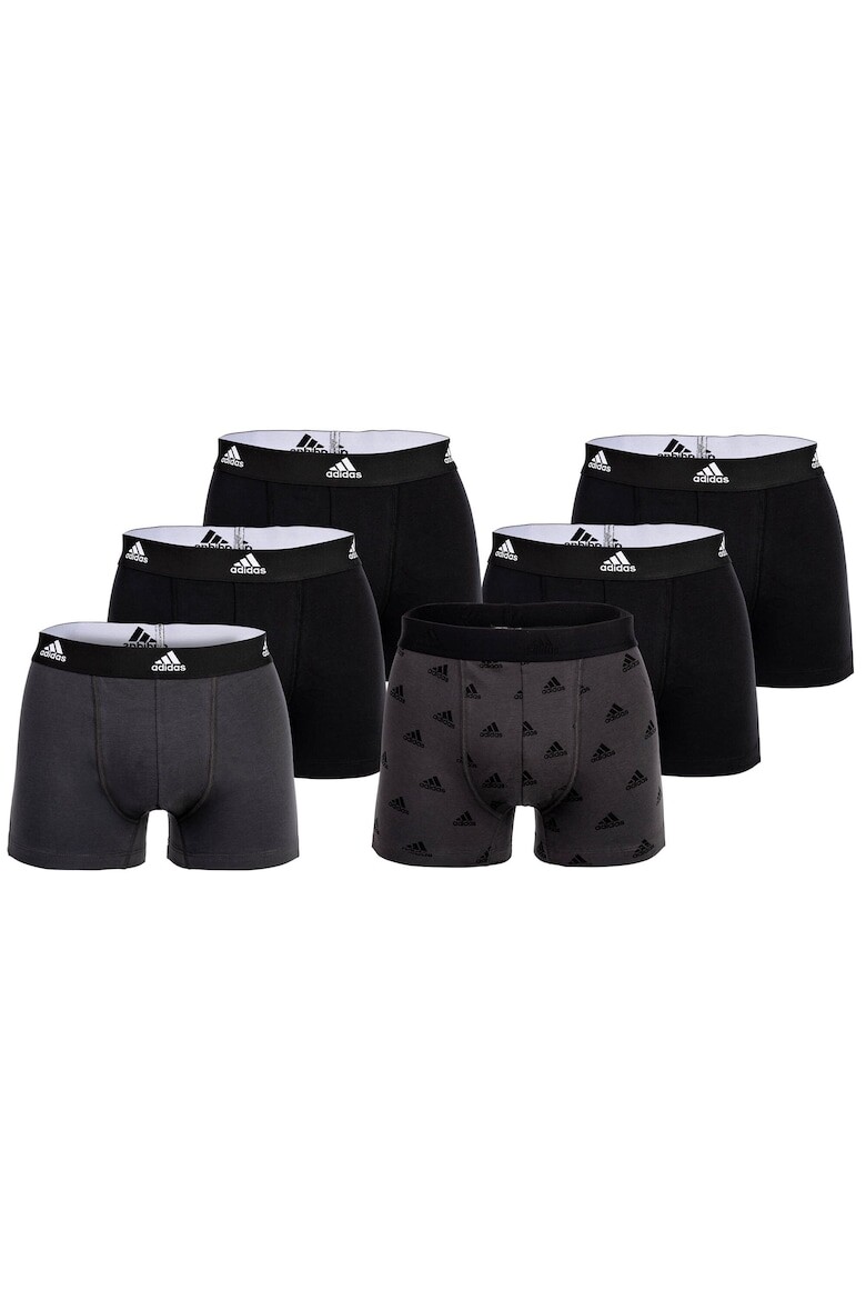 

Боксеры с хлопком и логотипом - 6 пар Adidas, черный