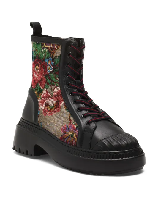 

Кожаные ботинки Carlos на шнуровке Cecelia New York, цвет Floral