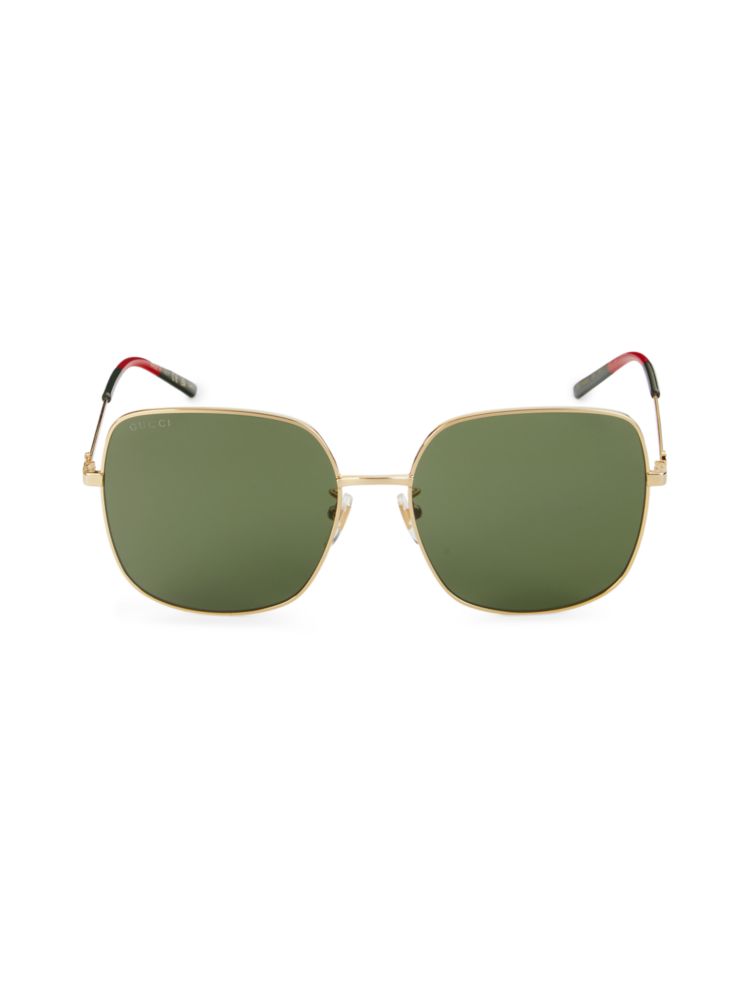 Квадратные солнцезащитные очки 59MM Gucci, золото фотографии
