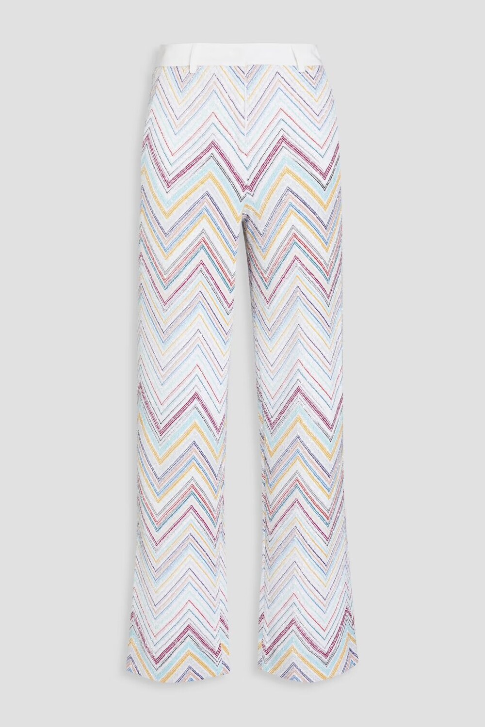 

Брюки прямого кроя, украшенные пайетками крючком. Missoni, белый