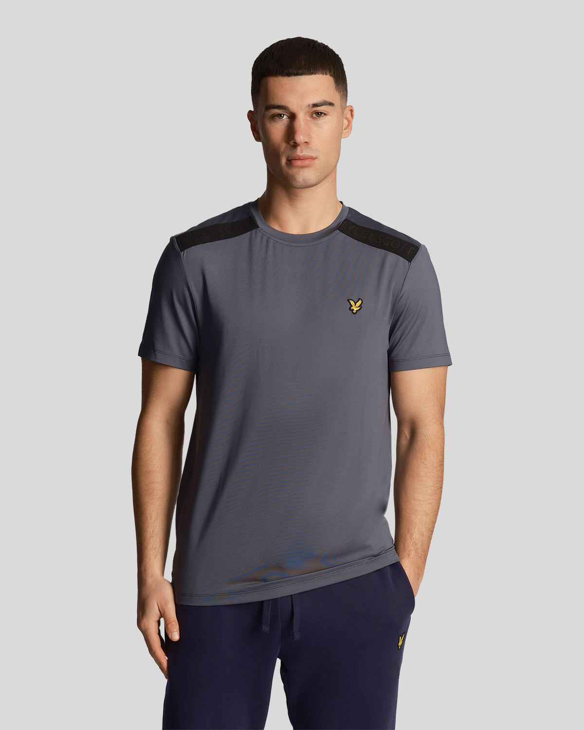 

Футболка с фирменным логотипом на плечах sport Lyle & Scott, синий