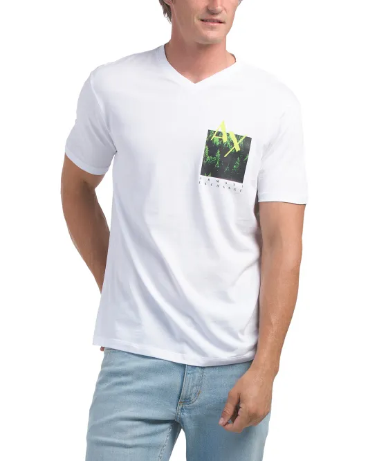 

Футболка с графическим логотипом Armani Exchange, белый