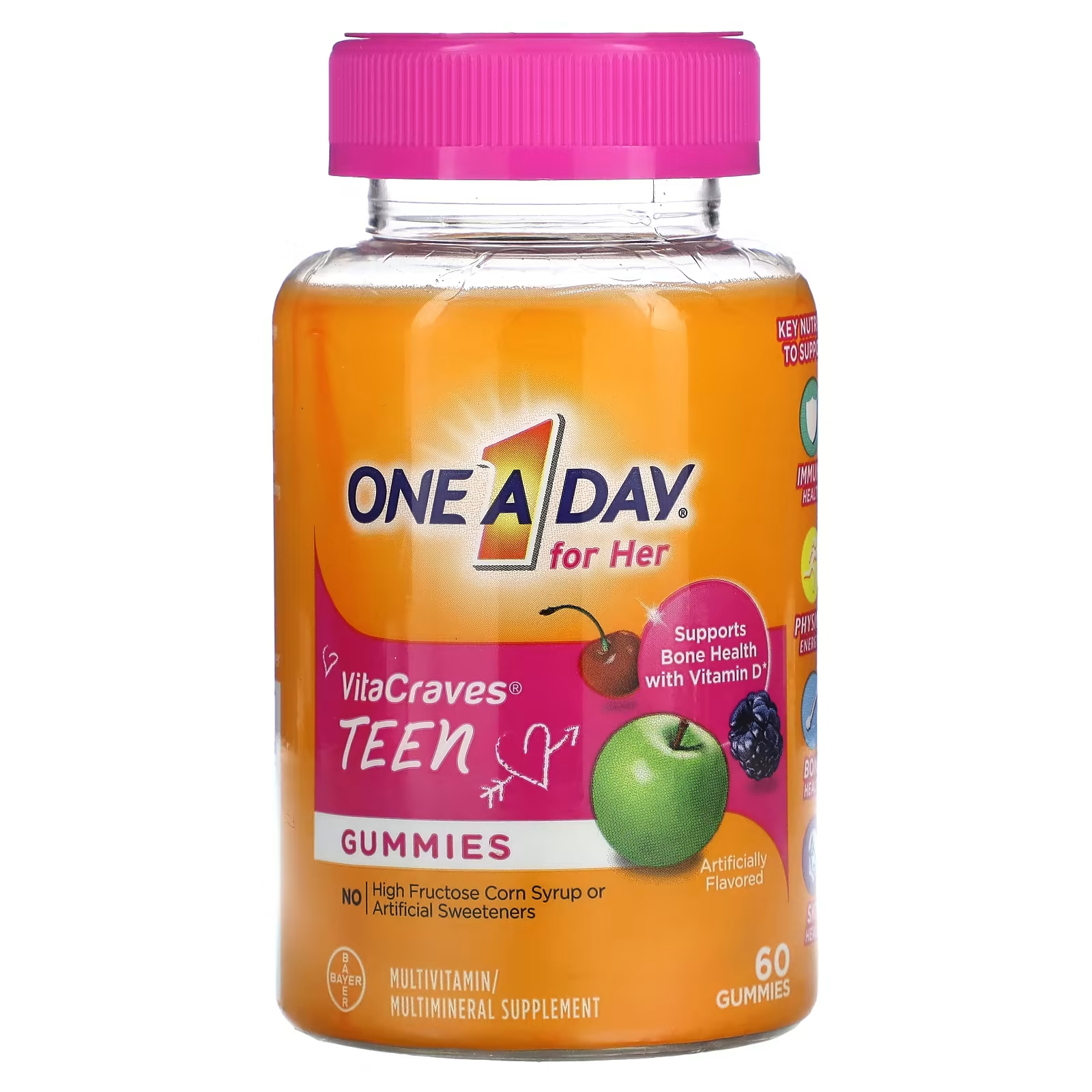 Мультивитаминная добавка One-A-Day VitaCraves, 60 жевательных конфет мультивитаминная добавка one a day 50 таблеток
