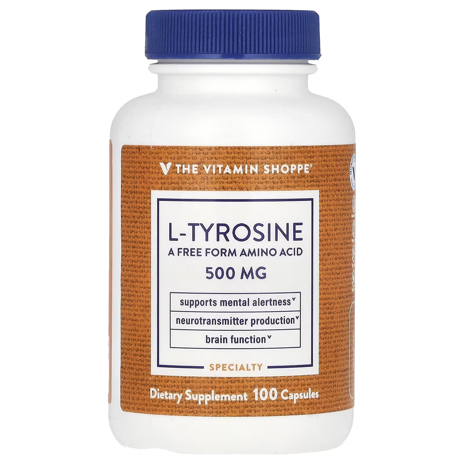 L-тирозин The Vitamin Shoppe 500 мг, 100 капсул