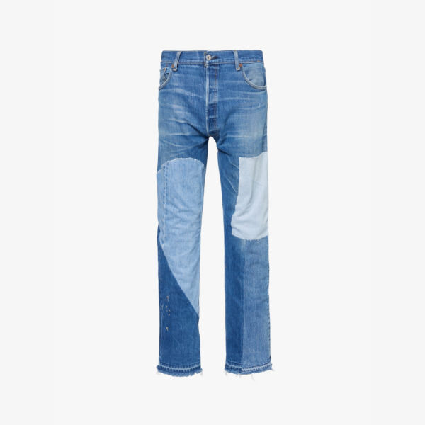 

Джинсы Kelly 5001 прямого кроя с низкой посадкой в стиле пэчворк Gallery Dept, индиго