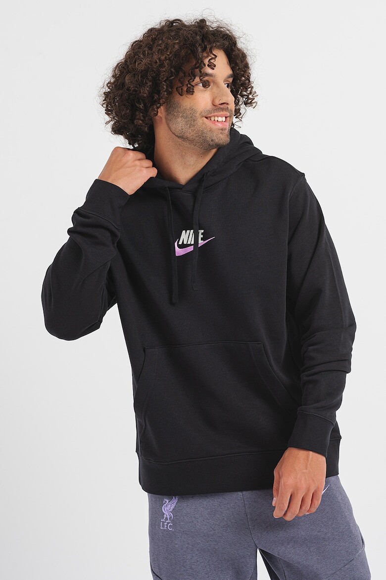 

Хлопковая толстовка с карманом-кенгуру Nike, черный