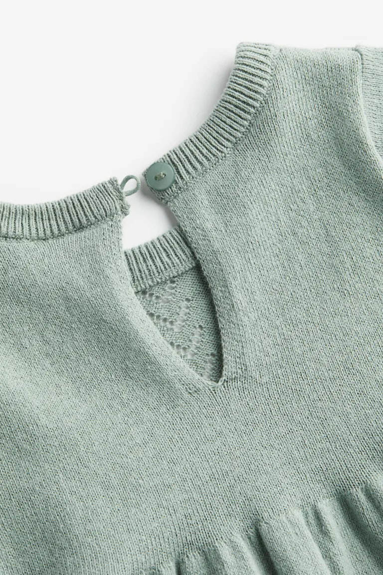 

Вязаное хлопковое платье H&M, зеленый