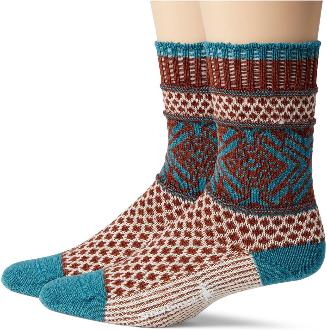 

Повседневные носки с узором попкорна и снежинок Smartwool, цвет Cascade Green