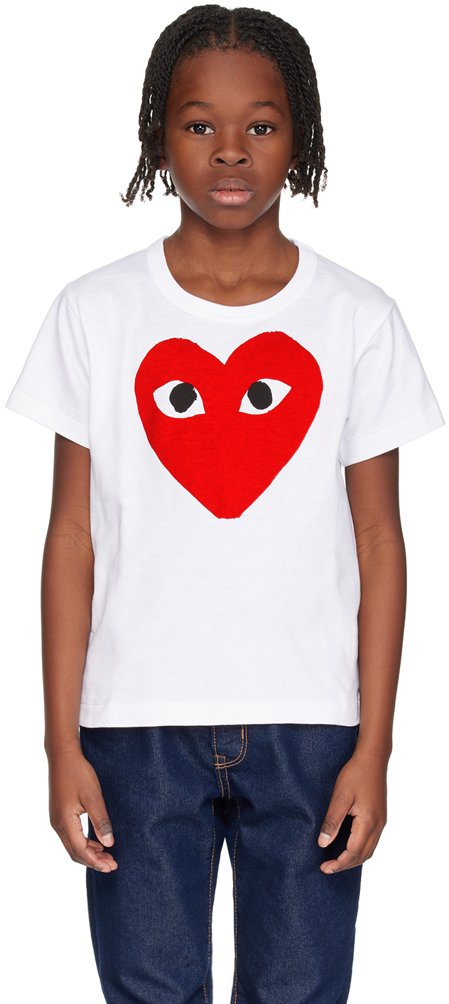 Детская футболка с большим сердцем Comme Des Garcons футболка соль размер 38 белый