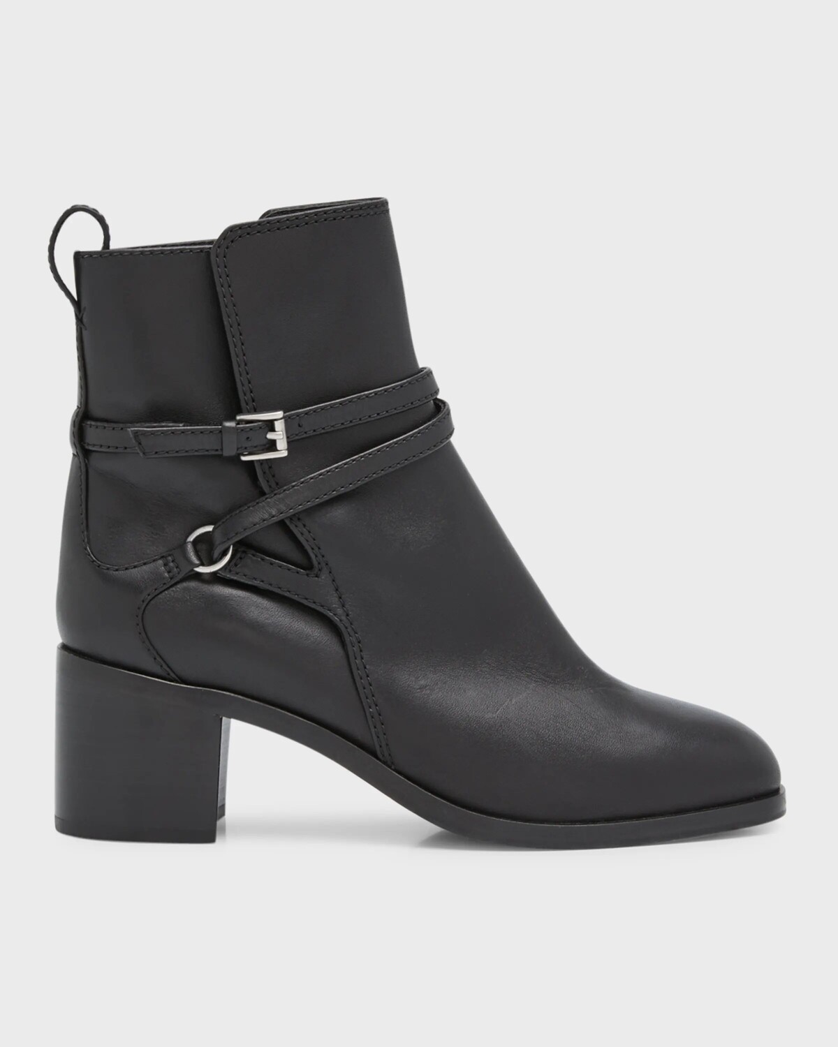 

Кожаные ботильоны орехового цвета с пряжкой до щиколотки Rag & Bone, цвет Blk